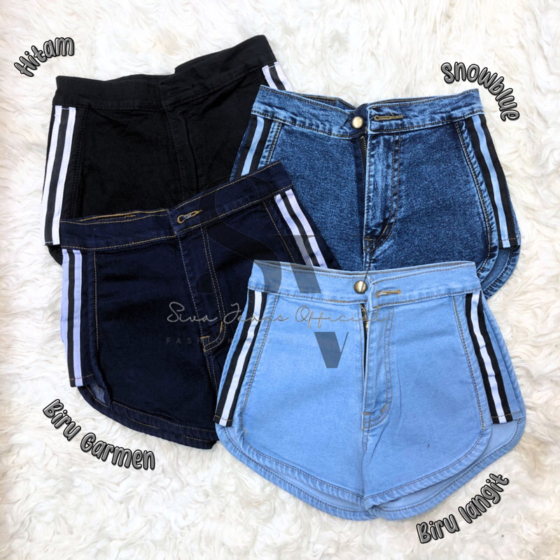 Hotpants Import Bangkok Original /  Celana Pendek Wanita Highwaist Jeans Sexy Model List Samping GBJ
