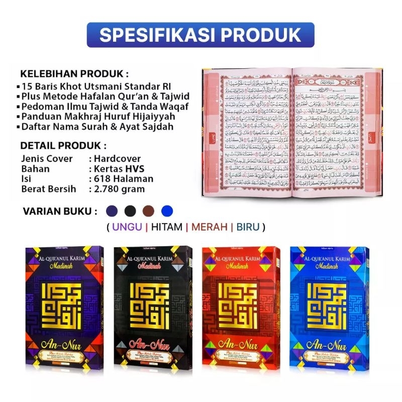 Al Quran Lansia Ukuran A3 Warna Biru