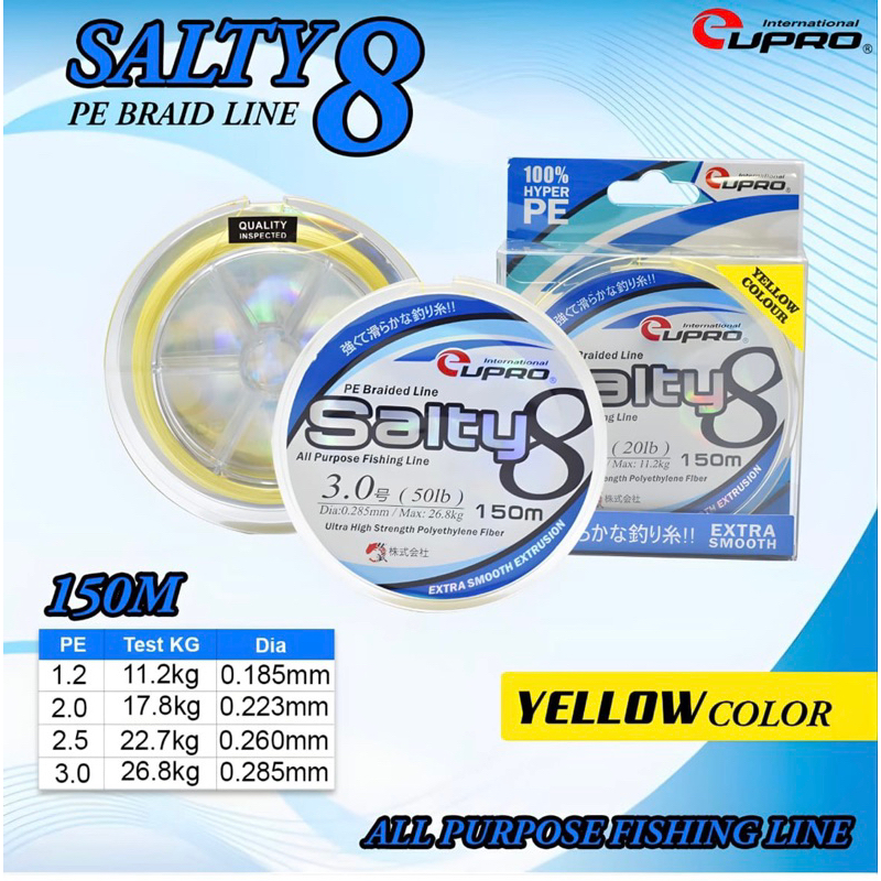 PE Eupro Salty 8 Braid Yellow 150M