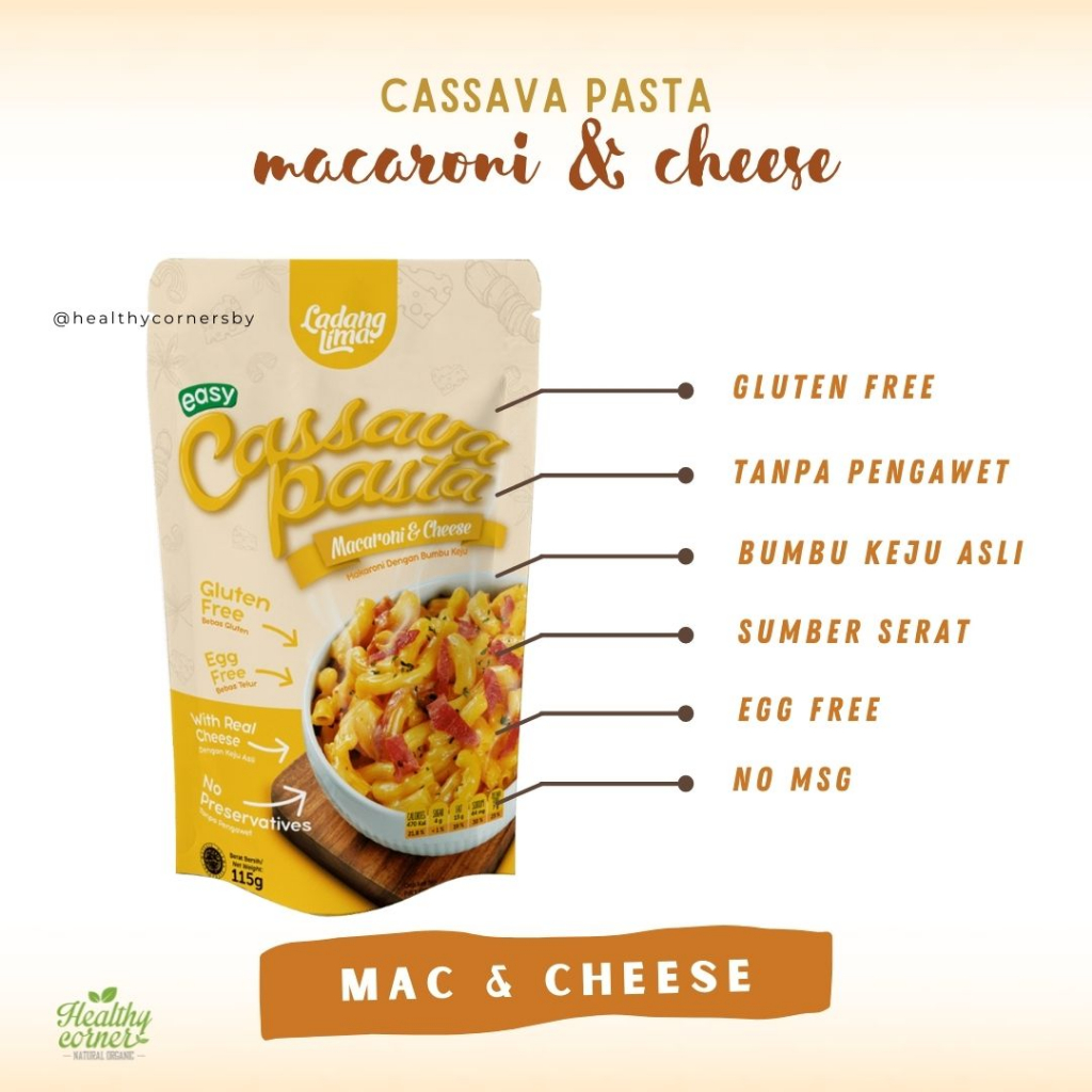 

Pasta Mac and Cheese 115g - Pasta Gluten Free Ladang Lima / Pasta Mac and Cheese