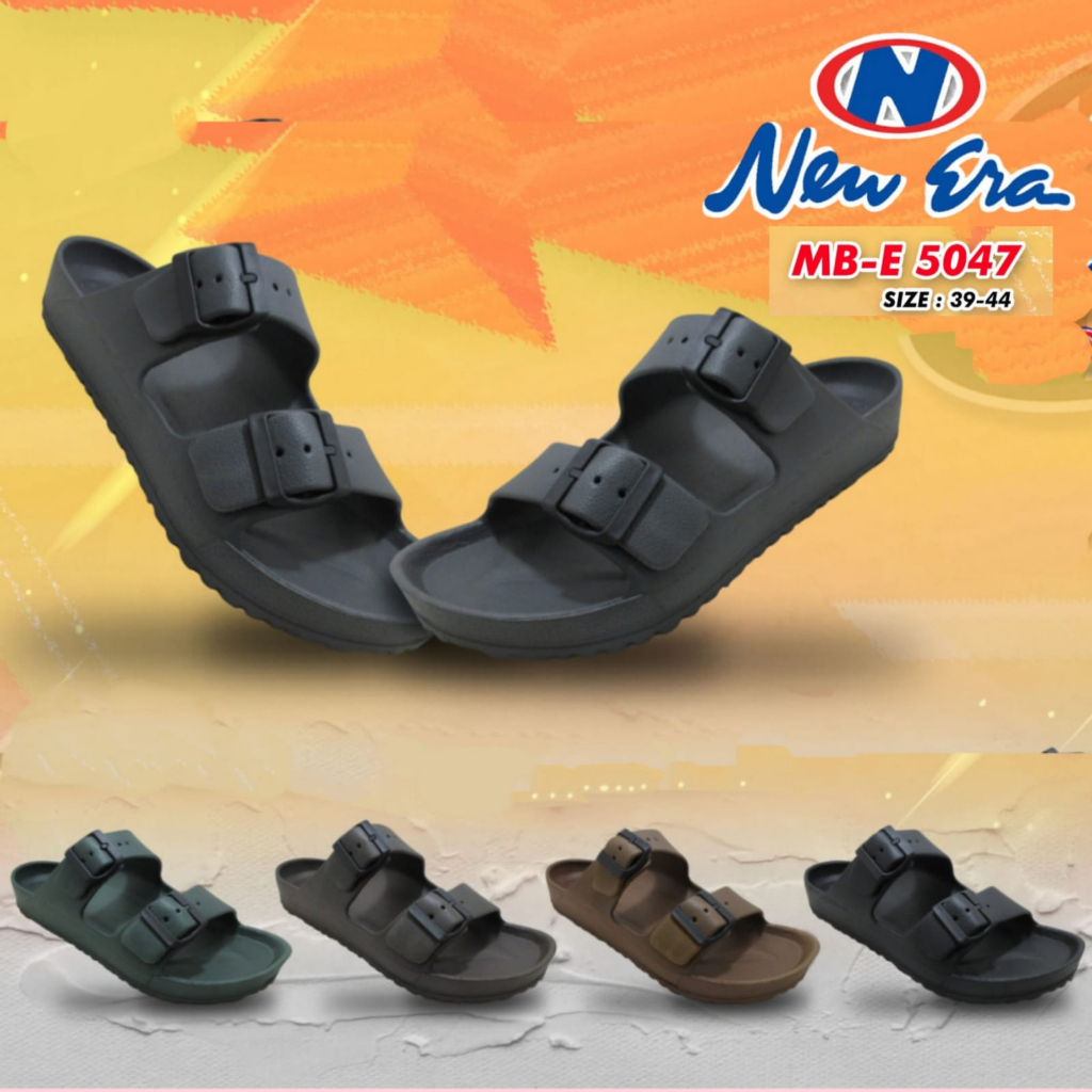 gos NEW ERA MB-E 5047 Sendal Pria Ban 2 Gesper Terbaru Sandal Karet Pria Gesper Pinggir Nyaman
