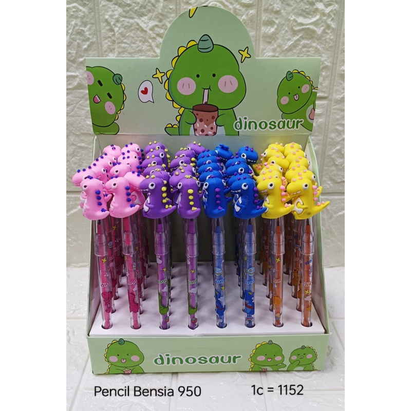 

pensil susun kepala karet dinosaurus kode 950 satuan