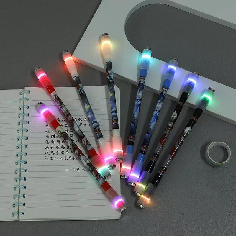 

Pulpen Putar Led Anti Stress Balance Rotary Led Spinning Pen Led Karakter Bolpen Led karakter