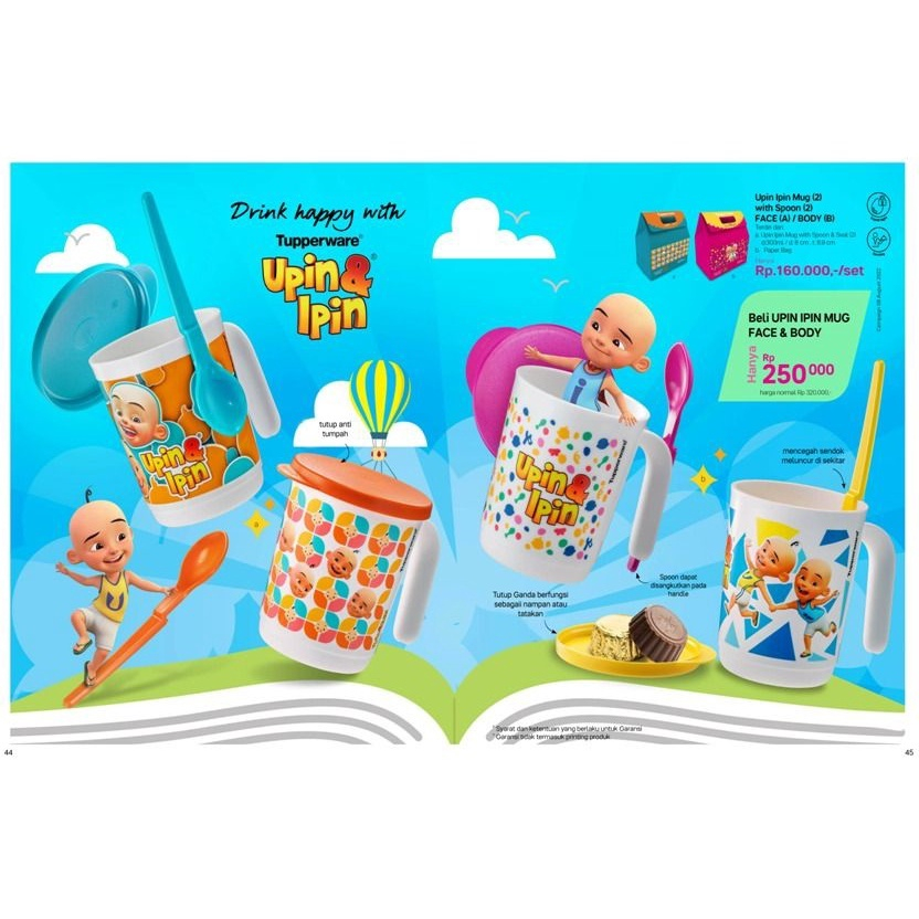 Upin Ipin Snack Set - Paket Botol Minum Plus Canister Bergambar Upin Dan Ipin