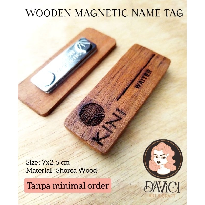 

DAVICI Name Tag Kayu Magnet/ Wooden Name tag / Custom Name Tag