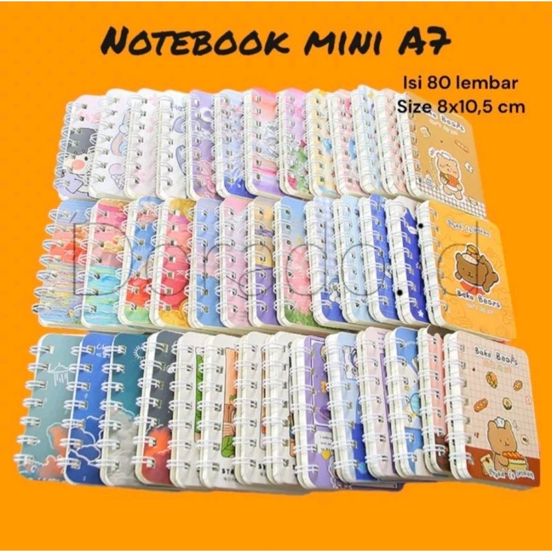 

Buku / Notebook Mini Ring A7 Motif / Scrap Book Spiral