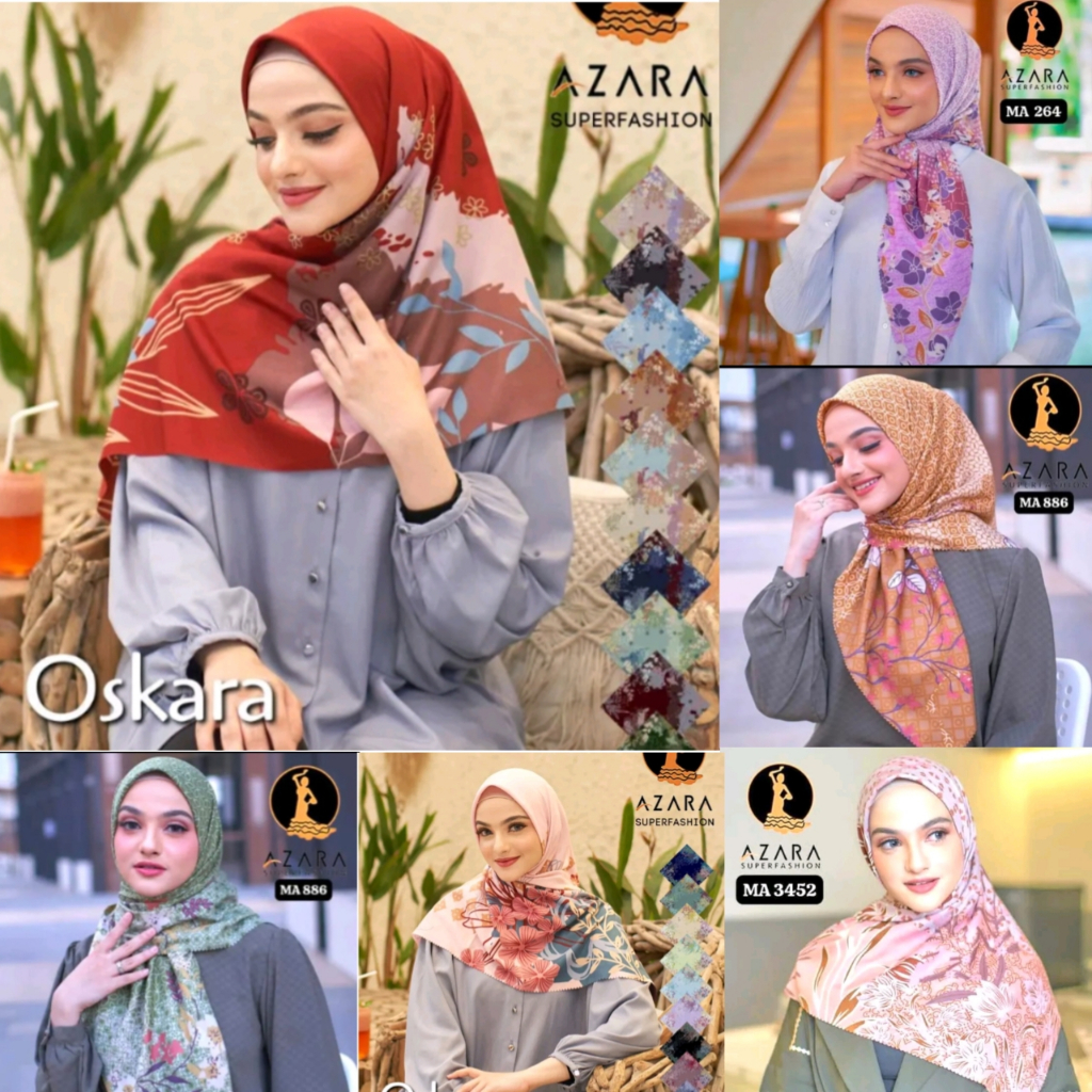 Hijab Segiempat Motif Azara Premium | Kerudung Jilbab Segiempat Motif Azara Laser cutting