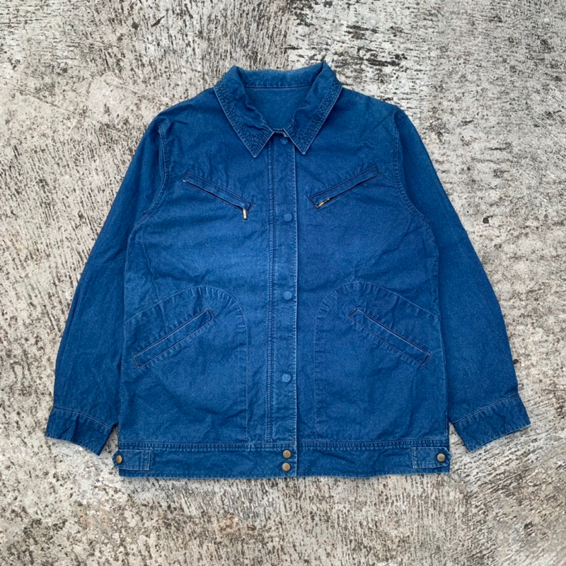 vintage blue denim jeans jacket used original