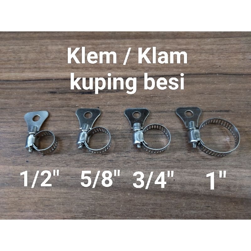 STAINLESS KLEM KLAM KUPING BESI / KLEM SELANG GAS AIR