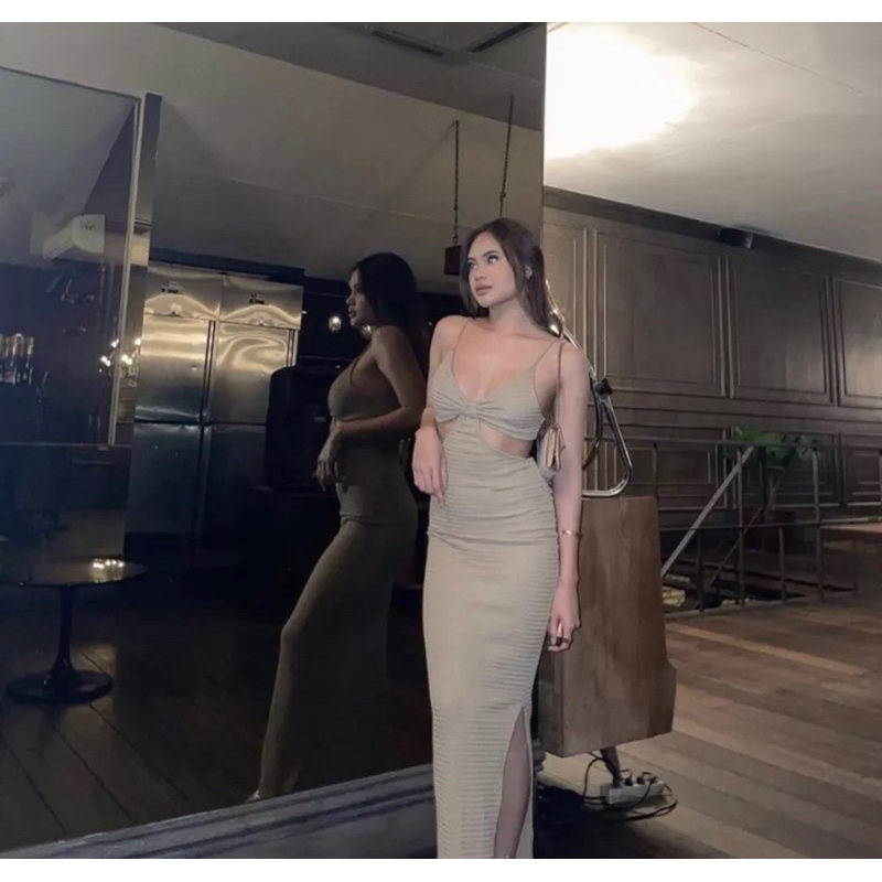 summer dress sage green / twisted bust summer dress / maxi dress summer / summer dress maxi / cut ou