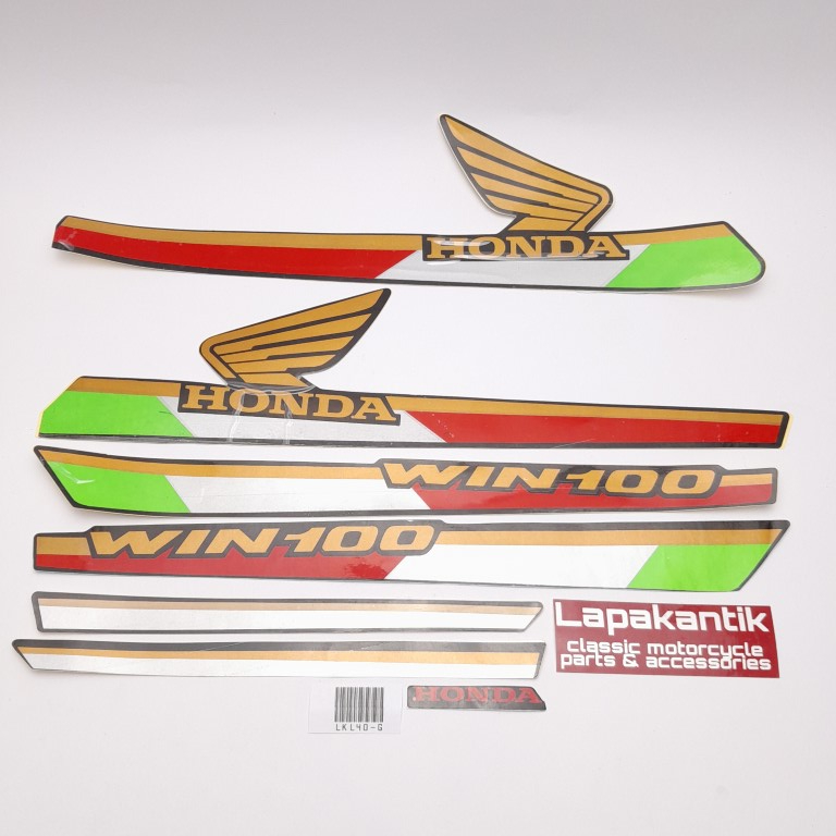 HONDA WIN100 WIN 100 STICKER STIKER STRIPING HIJAU MERAH PUTIH