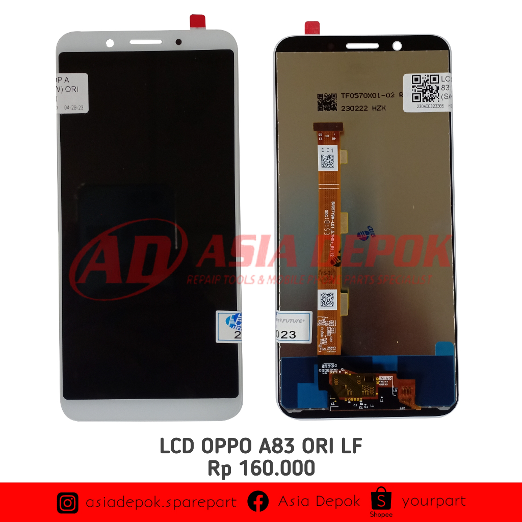 LCD OPPO A83 ( PUTIH ) ORI