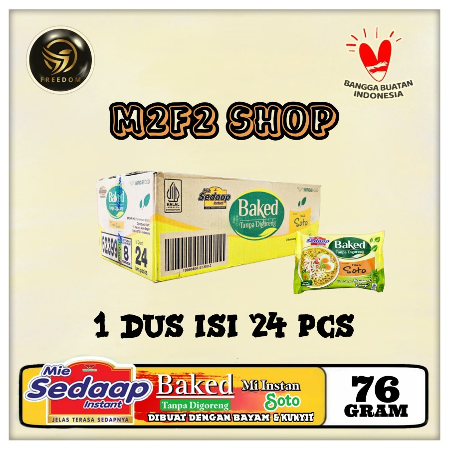 

Mie Sedaap Instant Baked Mi Kuah Soto Bahan Bayam & Kunyit | Bag - 76 gr (Kemasan Karton)