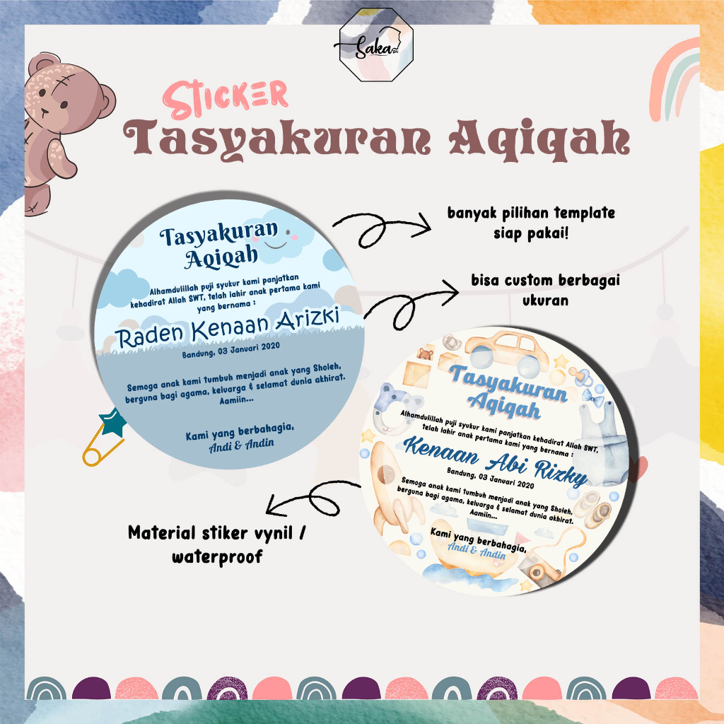 

Sticker Label Aqiqah / Sticker Tasyakuran Aqiqah Waterproof