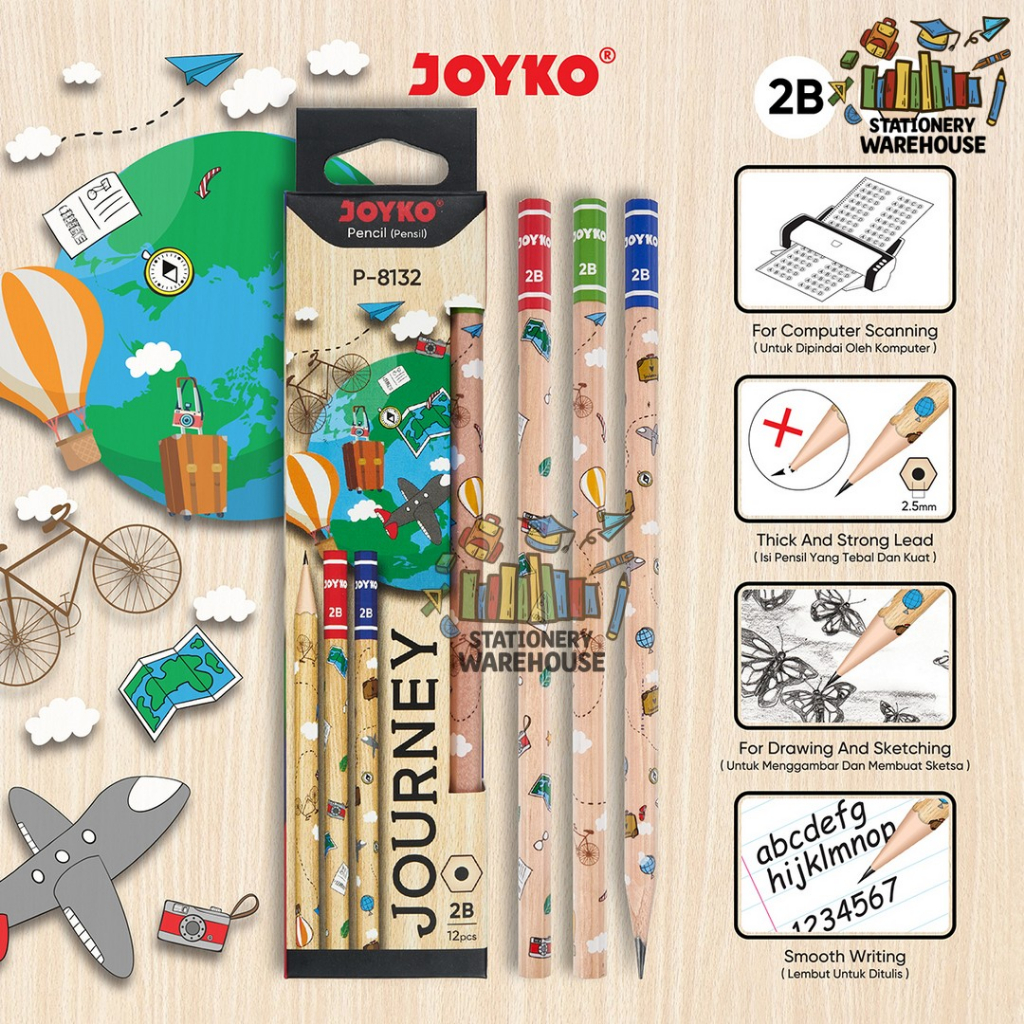 

Pensil Pencil Joyko P-8132 2B 1 Box 12 Pcs Journey