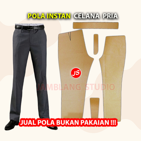 Pola Instan Celana Pria Panjang Dewasa