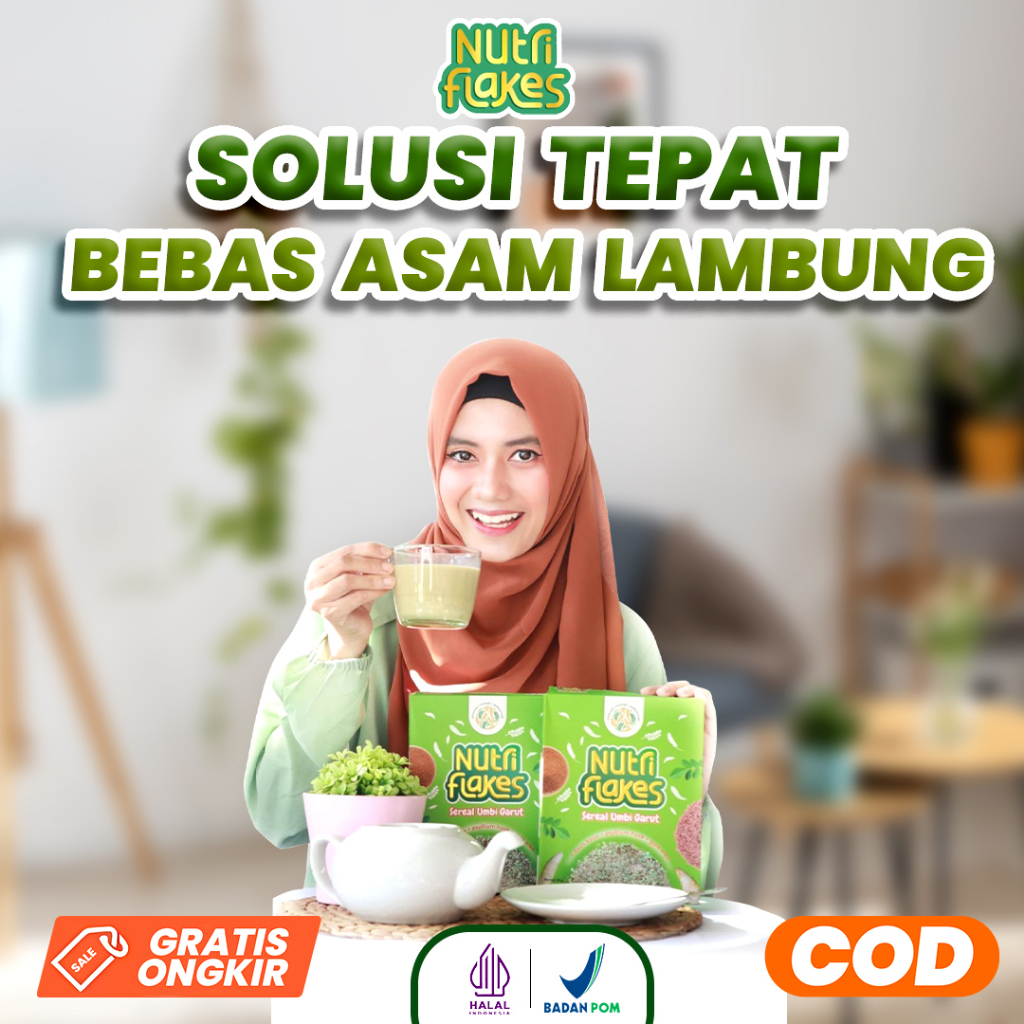 

NUTRIFLAKES Makanan Diet Sereal Umbi Garut Mampu mengatasi Maag Gerd dan Asam Lambung 1 Box 280Gr Nutrifleks Original NUTRIPLEK NUTRIFLEKS