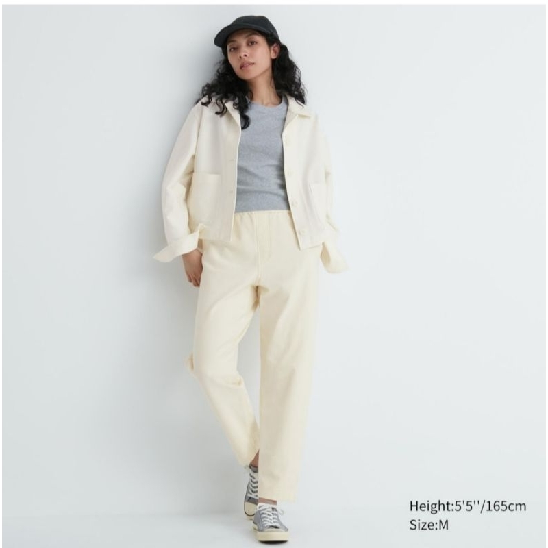 uniqlo celana tapered jersey denim sale