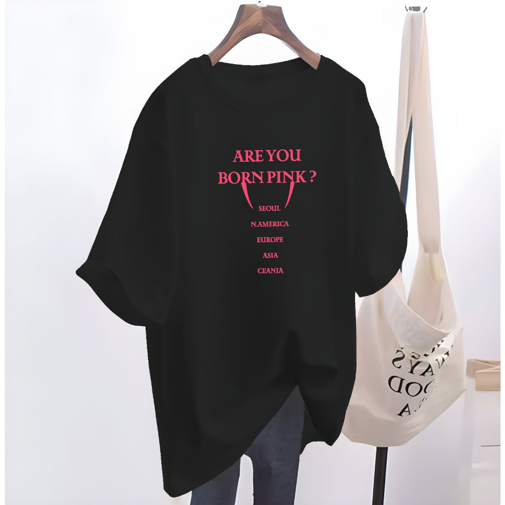 Kaos Oversize BlackPink/ Kaos Distro Wanita/ Kaos Oblong Oversize Are You Bron Pink/ Baju Kaos Distr
