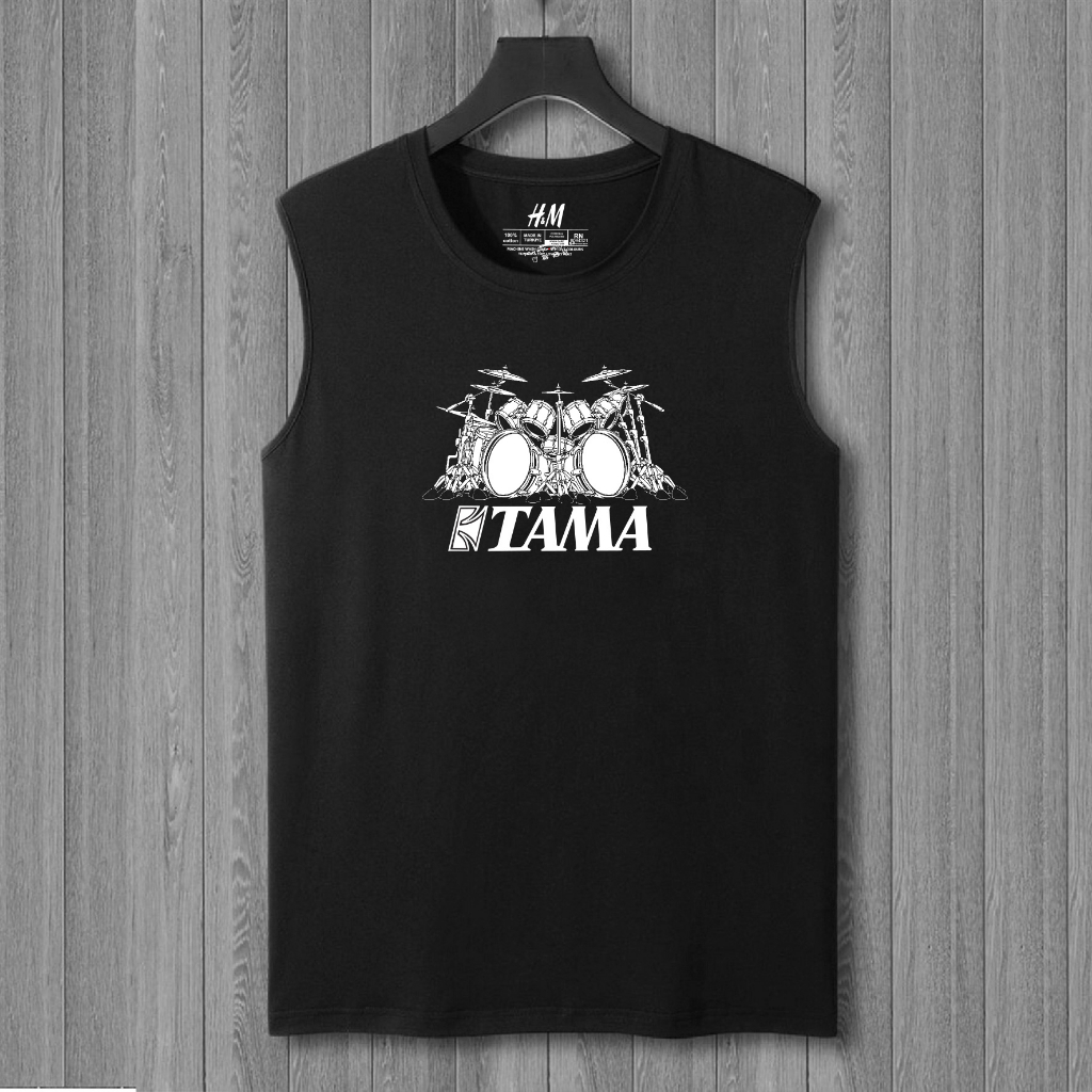 kaos distro tanpa lengan TAMA drum kaos distro musik band lekbong singlet