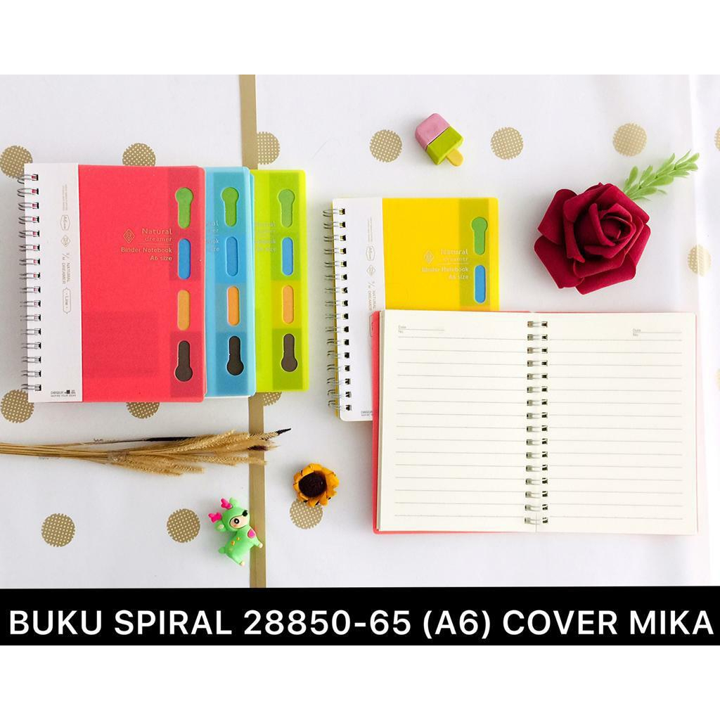 

Buku Diary / Notebook Spiral A6 Hard Cover Aneka Warna Isi 160 Halaman