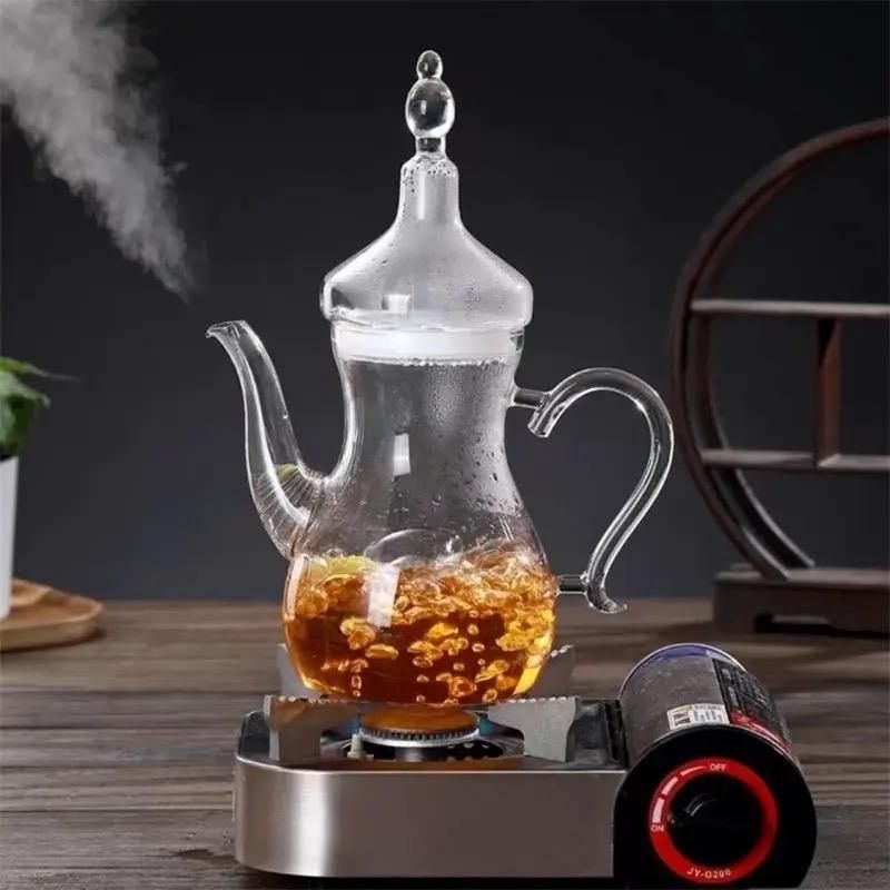 Teko Kaca ala Maroko 1 Liter / Teko kaca bening Teko Turky Kaca Tea Pot Kaca Poci Teh Teko Arab Teko