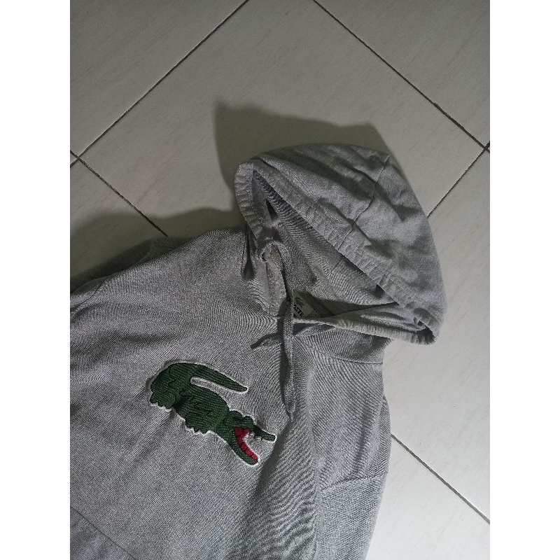 Hoodie Lacoste big logo abu keren