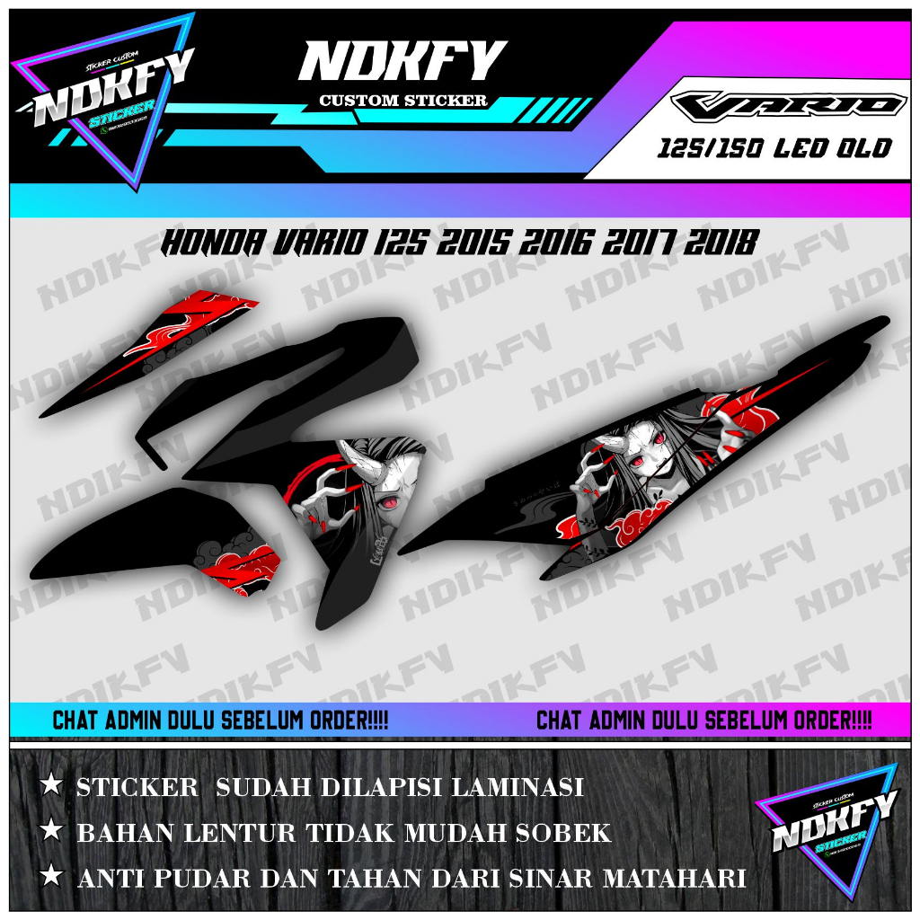 STRIPING SIMPEL HONDA VARIO 125/150 LED OLD NEZUKO DEMON SLAYER DEMON MODE