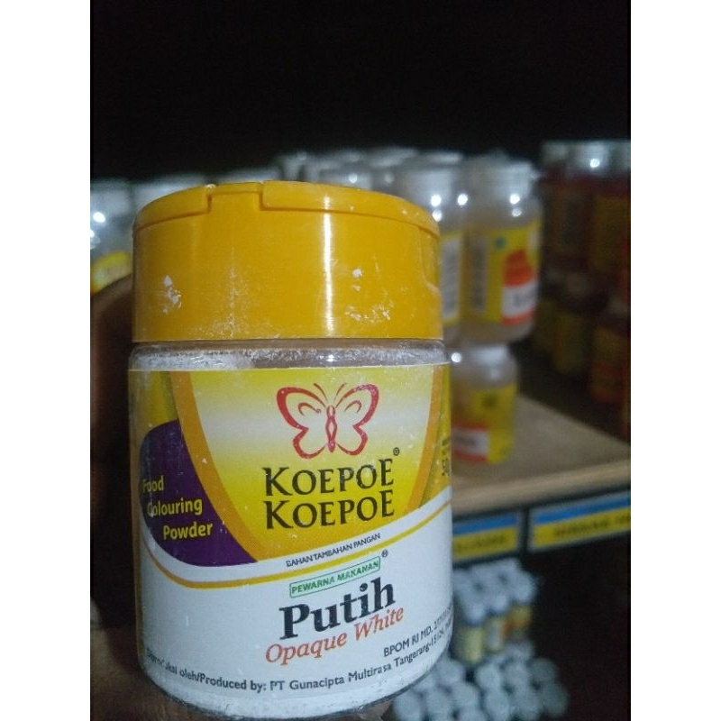 

PEWARNA MAKANAN PUTIH Koepoe-koepoe 50 gram