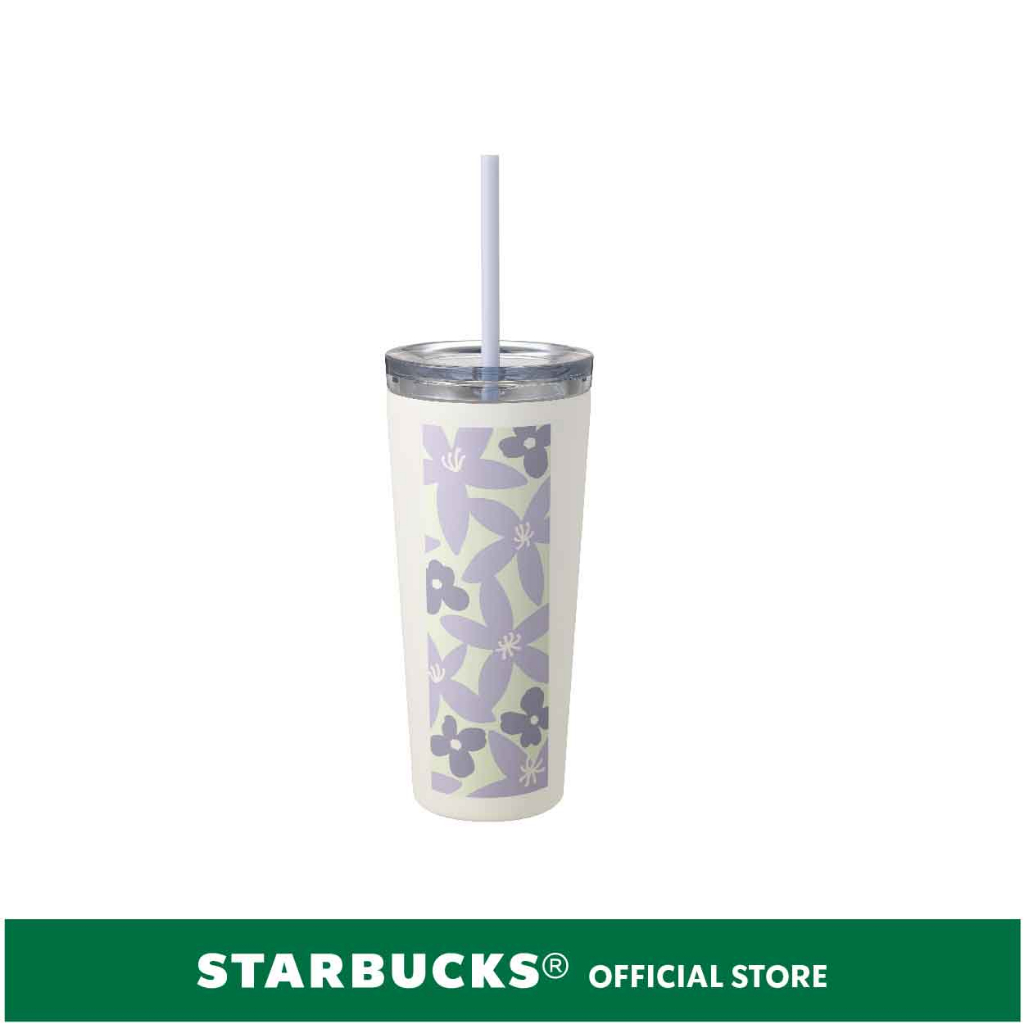 Starbucks Cold Cup SS 16Oz SMR3 FY23 Purple Flower S11143783