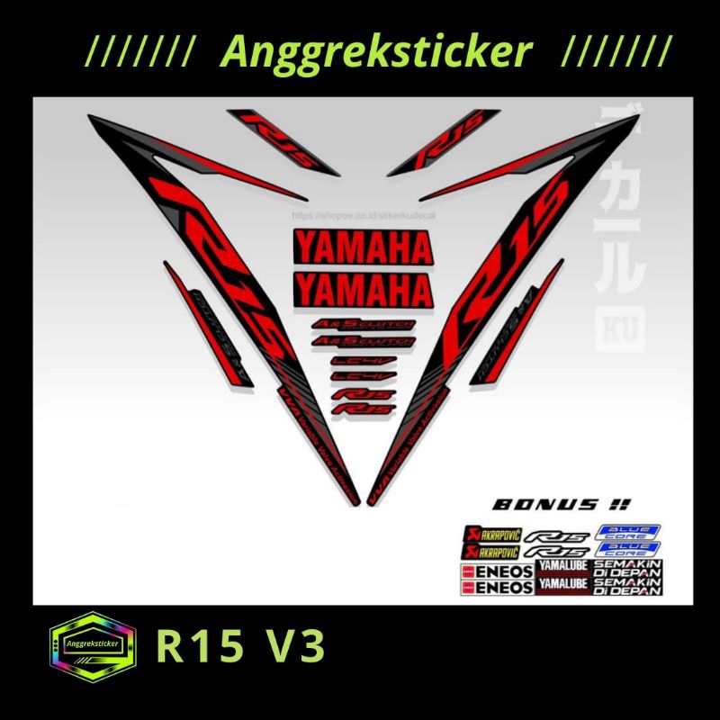 Striping Yamaha R15V3 edisi 1 Stiker stock decals ORI