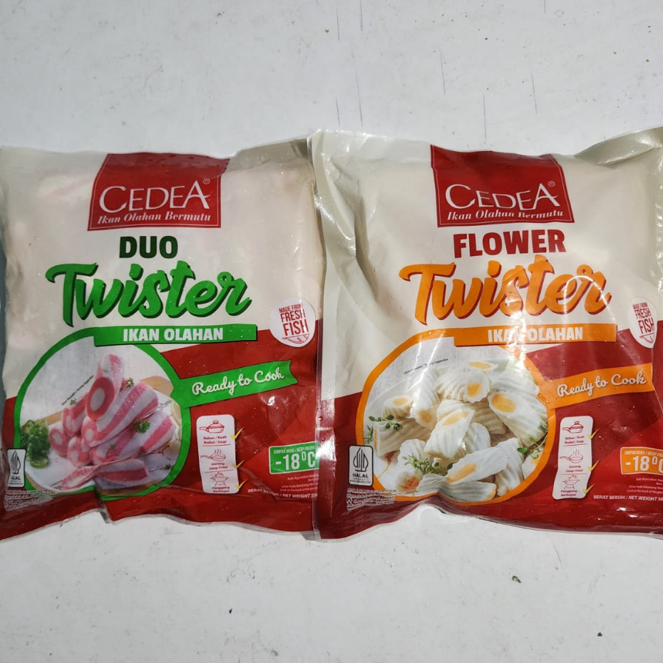 

Cedea Duo Twister, Flower Twister, Ikan Olahan, Kemasan 500gr