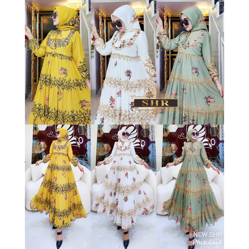NEW SHR MAXI DRES LANGSING BORDIR CERUTY ORI SHR 100%