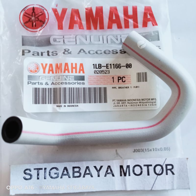 Selang hawa/udara dari blok head ke box filter udara Original YGP YAMAHA GENUINE PARTS 1LB-E1166-00