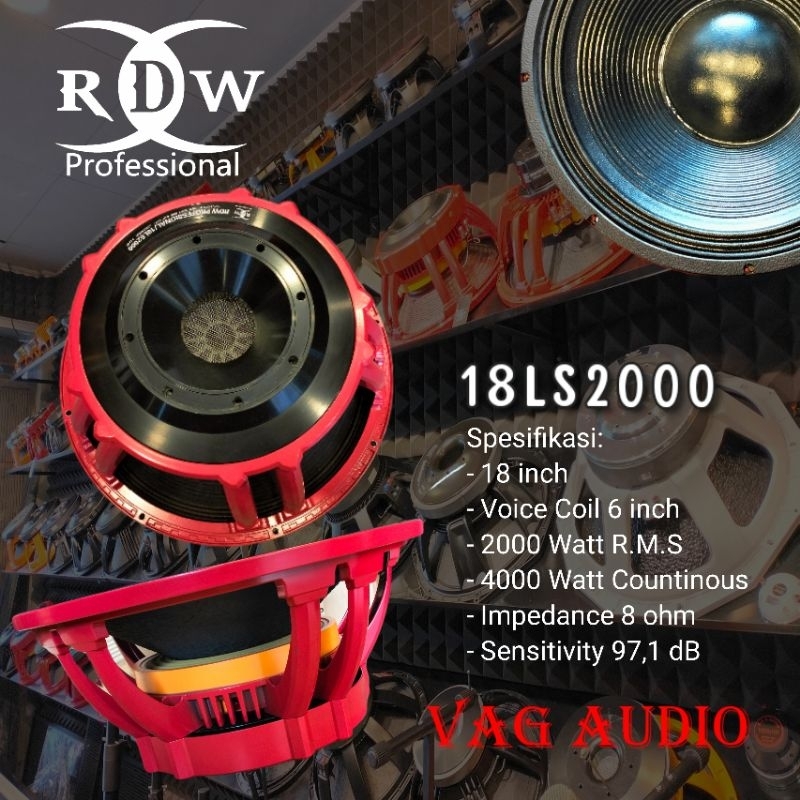 SPEAKER COMPONENT RDW 18LS2000, ORIGINAL, 18 INCH