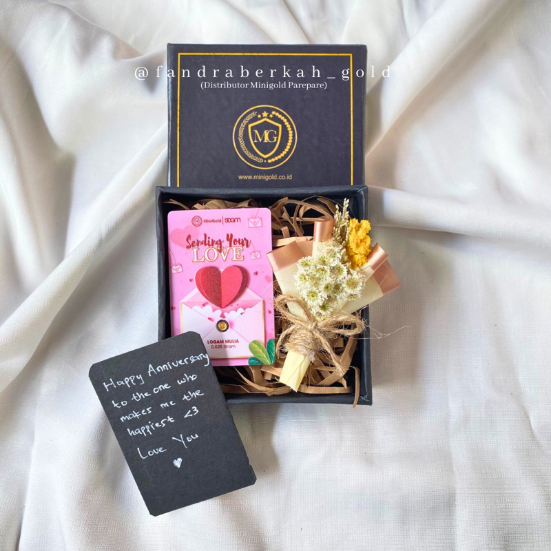 Minigold Rustic Gift Box + kartu ucapan