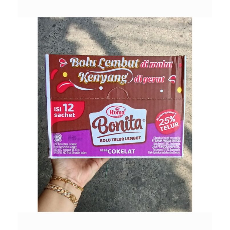 

ROMA BONITA BOLU COKELAT 1 BOX ISI 12PCS