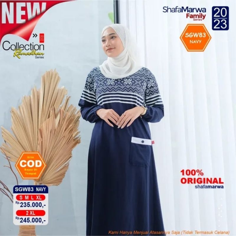 Baju Gamis Kaos ShafaMarwa SGW 83 Navy.