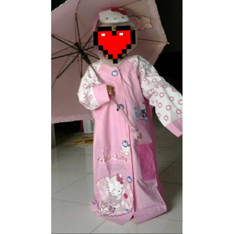 jas hujan Anak Hallo Kitty, bekas