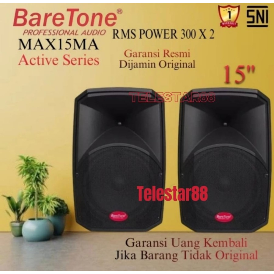 BARETONE MAX15MA SPEAKER AKTIF BARETONE MAX15MA 2X250W BLUETOOTH TWS