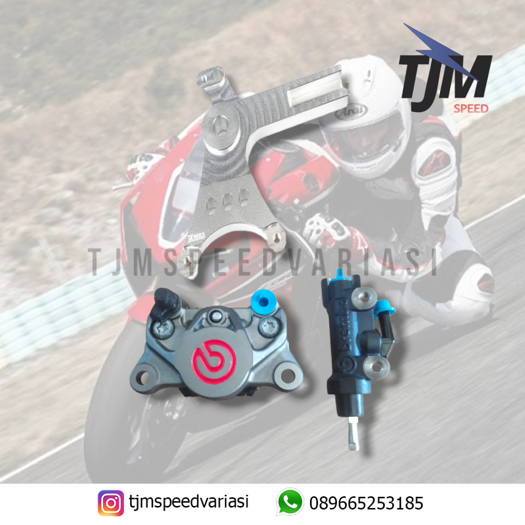 Kaliper Brembo 2P Grey + Breket Kaliper CBR 150 New 2022 WR3 + Master Rem Brembo Original