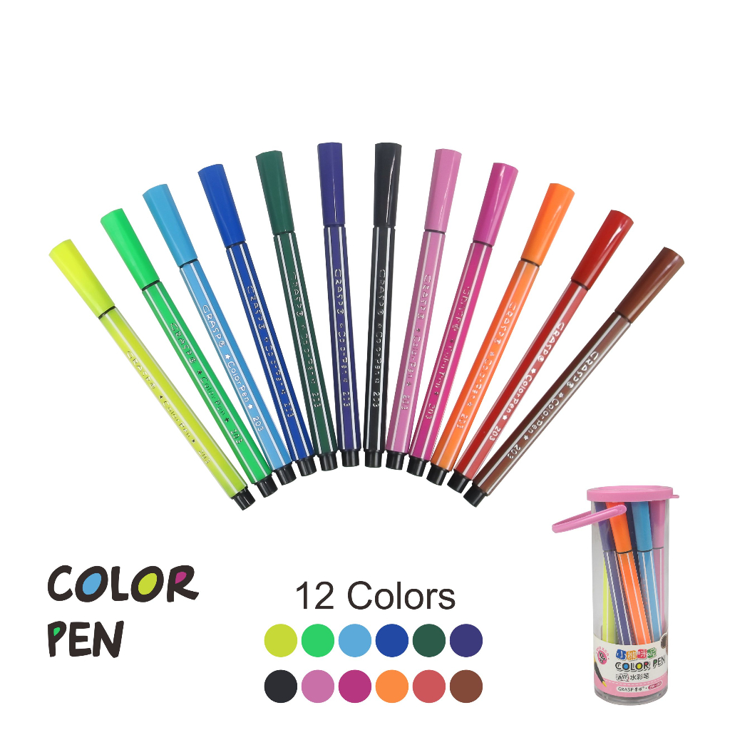 

Spidol Warna Color Pen GRASP Isi 12 Warna
