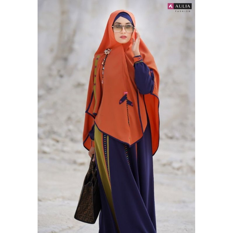 Gamis Set Hawa Navy Original Brand Aulia