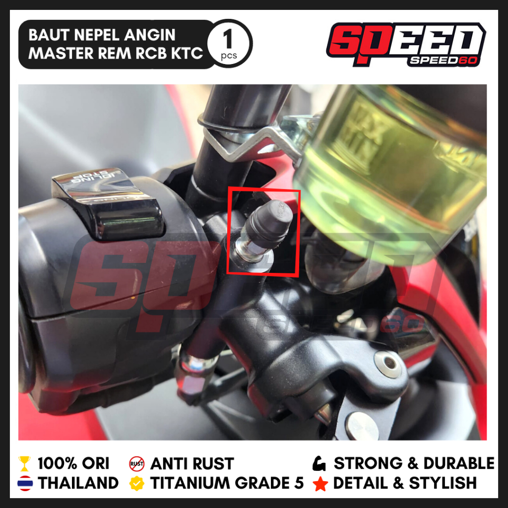 Baut Titanium Nepel Angin Master Rem RCB KTC Grade 5 King Nut