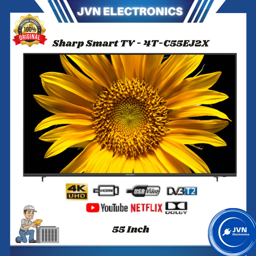 Sharp 55 Inch Smart TV - 4T-C55EJ2X