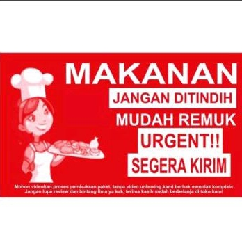 

STIKER MAKANAN 1 UK 7.5 X 12.5 CM FOOD DELIVERY FRAGILE URGENT