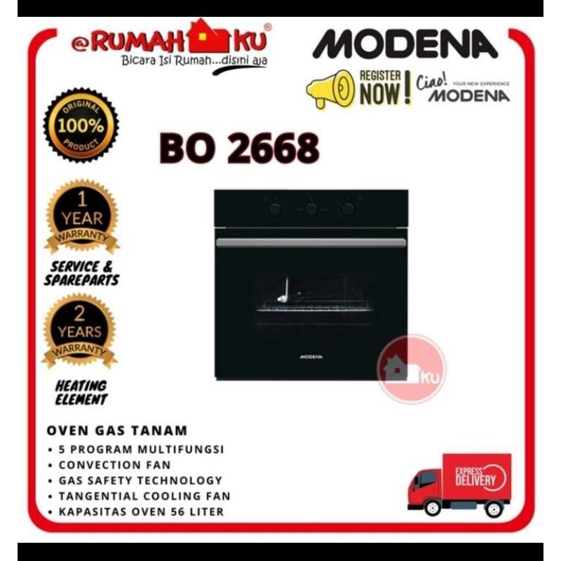 Built In Oven Gas Modena BO 2668