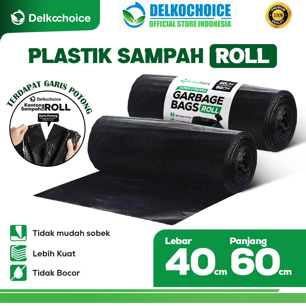 Kantong Plastik Sampah Roll Jumbo Tebal TrashBag Delkochoice 40x60cm