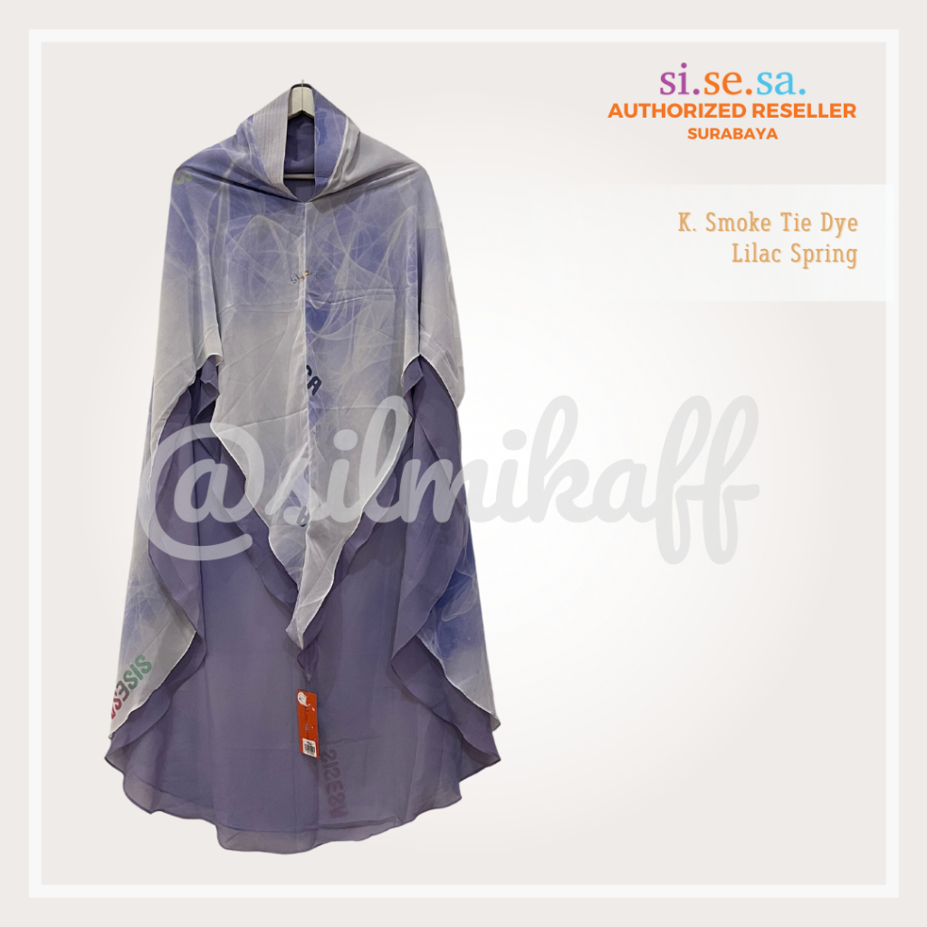 [SILMIKAFF] SISESA Khimar Smoke Tie Dye Lilac Spring Gamis Syari Hijab Si.Se.Sa