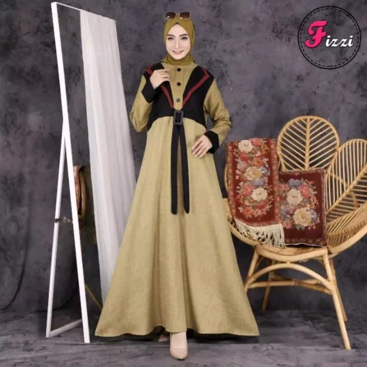 (BISA COD) SALE GAMIS FIZZI LINEN PREMIUM TERBARU REMAJA BAJU DRESS